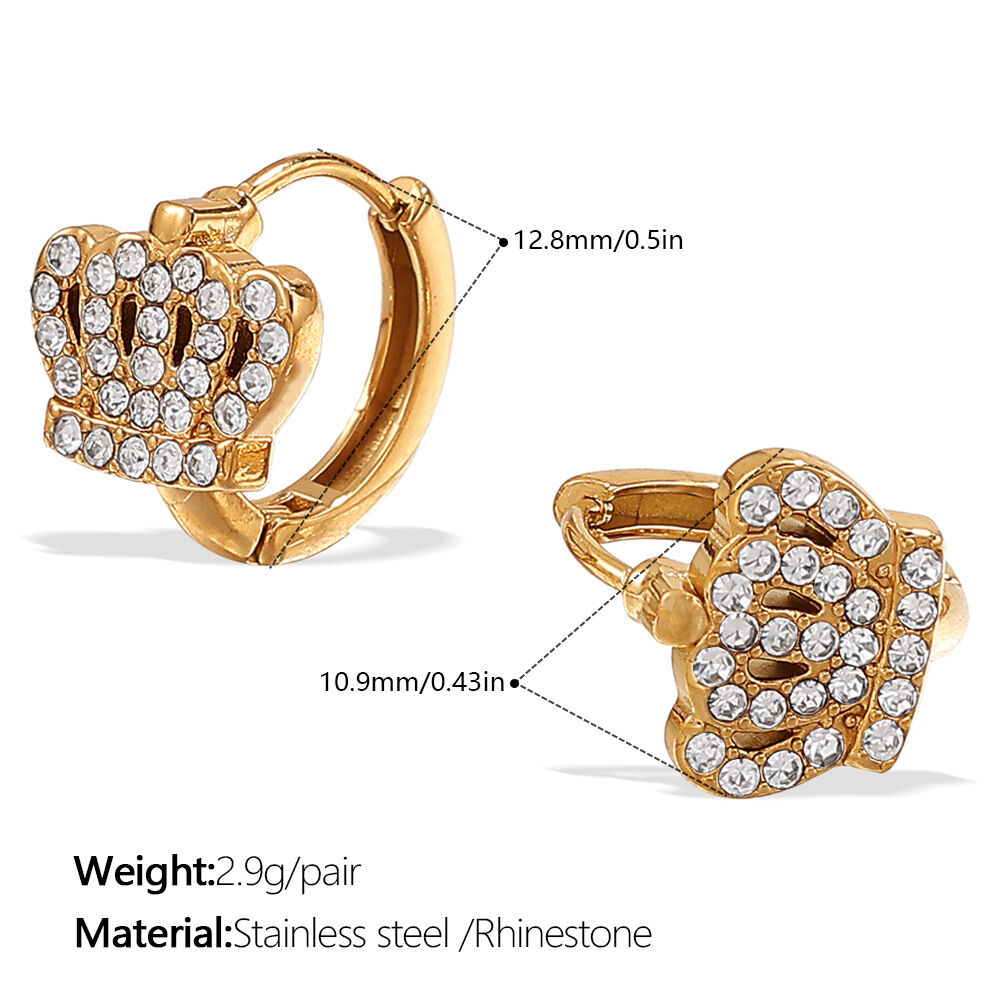 Eh1054Weg White Diamond Gold Small Earrings Picture3