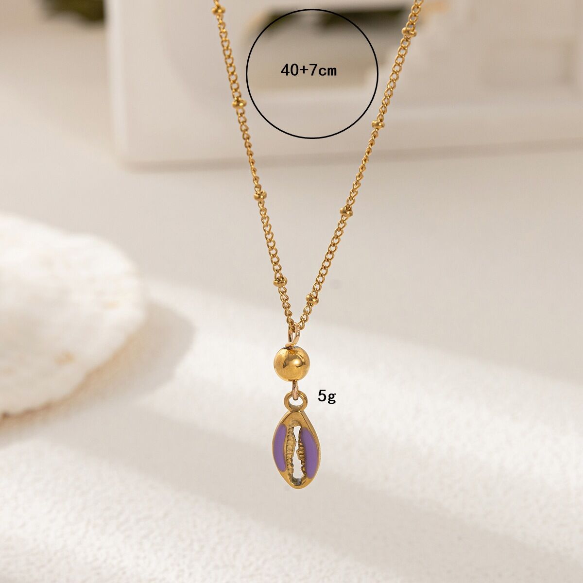 Romantic Starfish Ocean - themed Stainless Steel Waterproof Women's Necklaces h5 Picture9