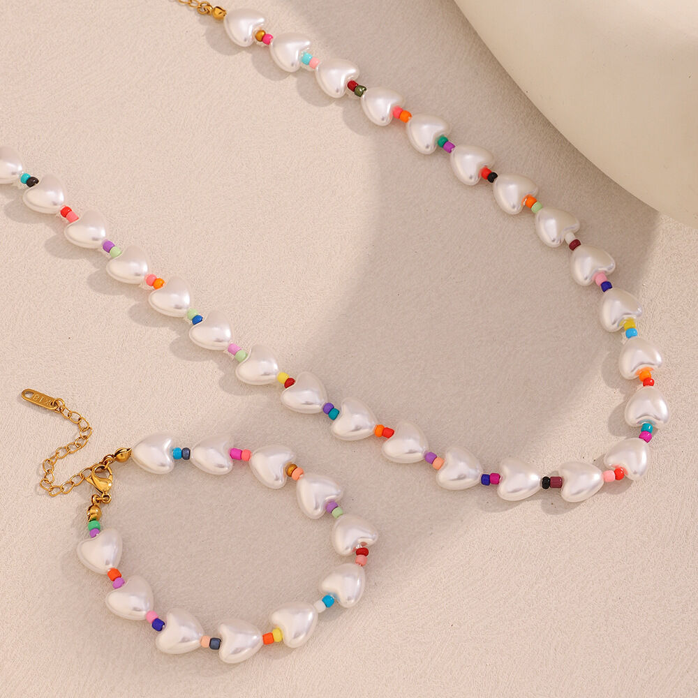 Collares De Cuentas Acrílicas Para Mujer Con Diseño De Corazón Romántico