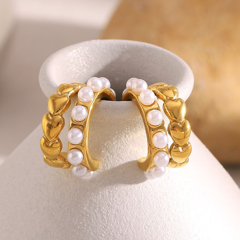 Simple Series Elegant Solid Color Stainless Steel Waterproof Women's Hoop Earrings 2