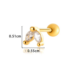 Pendientes de circonitas color cobre y dorado h5 Imagen2