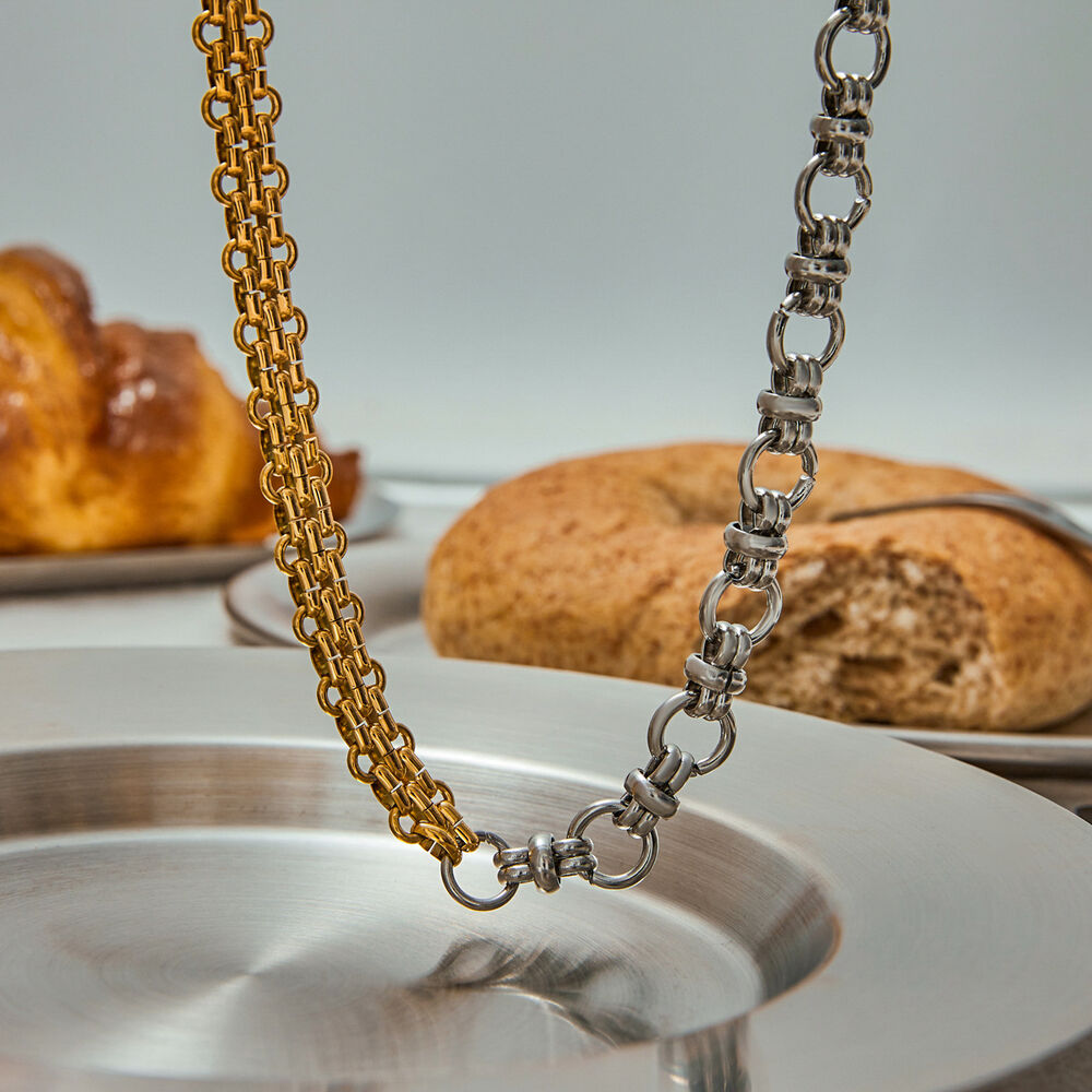 Classic Chain Stainless Steel Waterproof Mixed Color Chain Necklaces h5Picture2