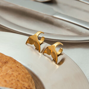 Fish Tail Stainless Steel Waterproof Gold Color Ear Cuffs h5 Picture4