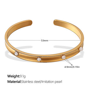 Stainless Steel Waterproof Gold Color Cuff Bracelets h5