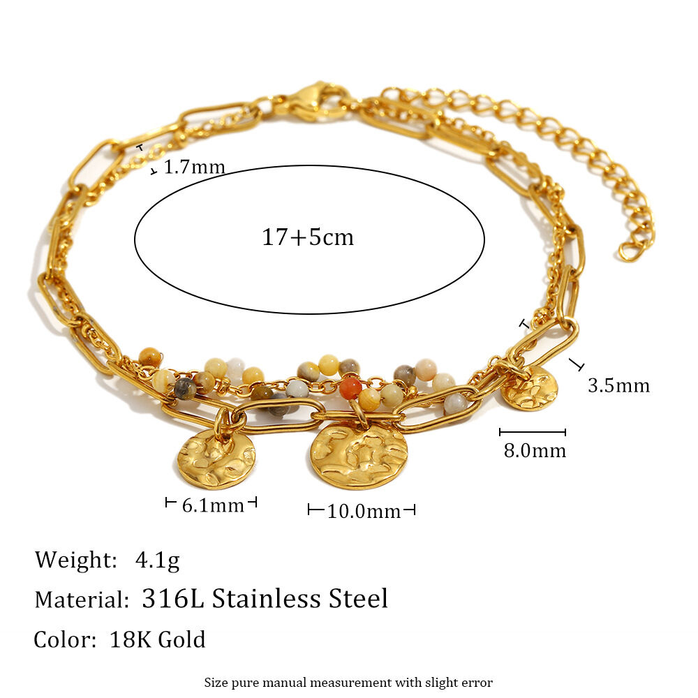 Romantic Series Fashion OL Beads Stainless Steel Waterproof Women's Chain Bracelets Picture2