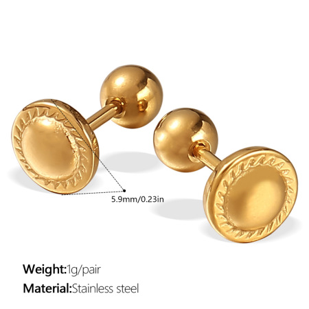 Orecchini piercing color oro impermeabili in acciaio inossidabile a forma di robot carino