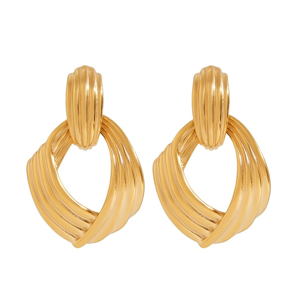 style geometric stainless steel gold color drop earrings h5Picture4