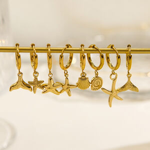 Ocean Series Golden Sea Snail Stainless Steel Waterproof Women's Earrings h5 Picture3