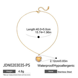 Simple Heart Stainless Steel Waterproof Gold Color Pendant Necklaces h5 Picture2