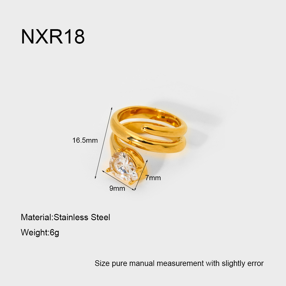 Simple Drop Shaped Stainless Steel Waterproof Women's Rings Picture2