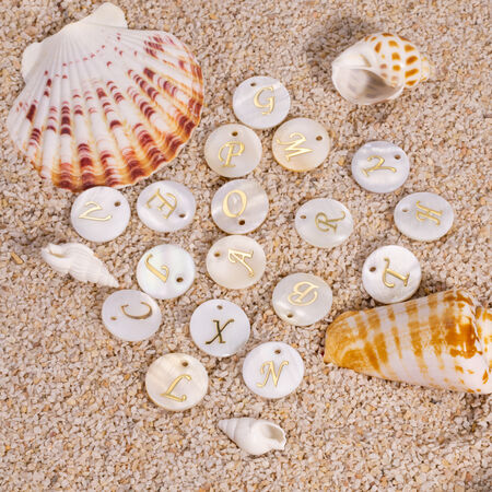 Simple Retro Shell - shaped Alphabet DIY Pendant 2