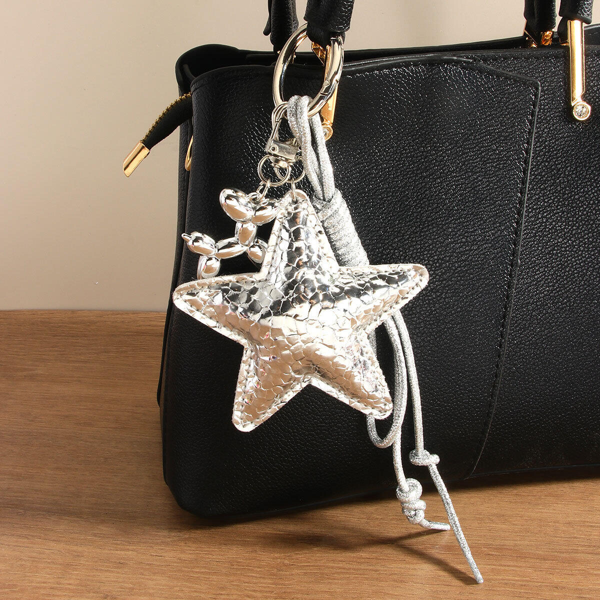 Versatile Stylish Classic PU Five - pointed Star Women's Bag Charms Picture2