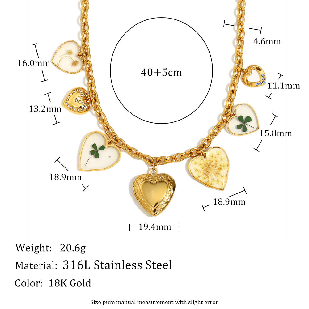 Retro Luxury Style Heart Shaped Stainless Steel Waterproof Women's Necklaces Picture2