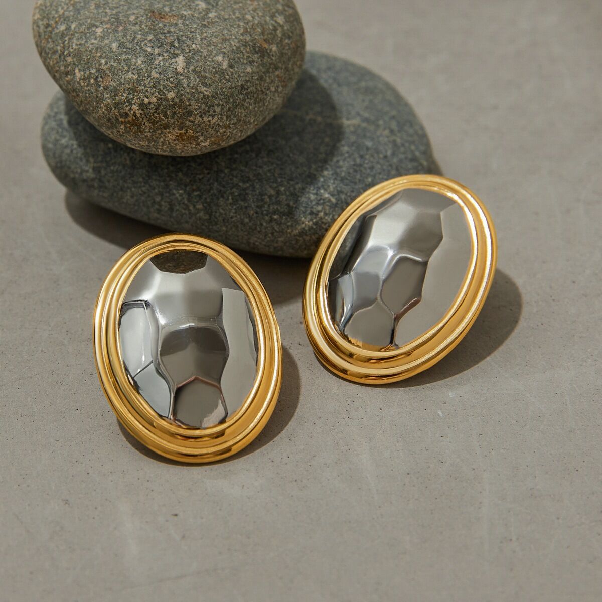 Stainless Steel Waterproof Mixed Color Stud Earrings