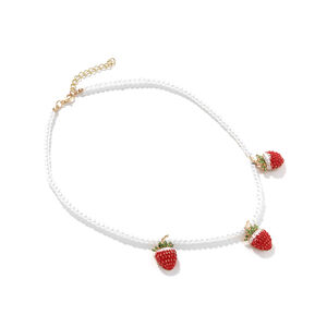 Cute Alloy Strawberry Pendant Necklaces h5 Picture3
