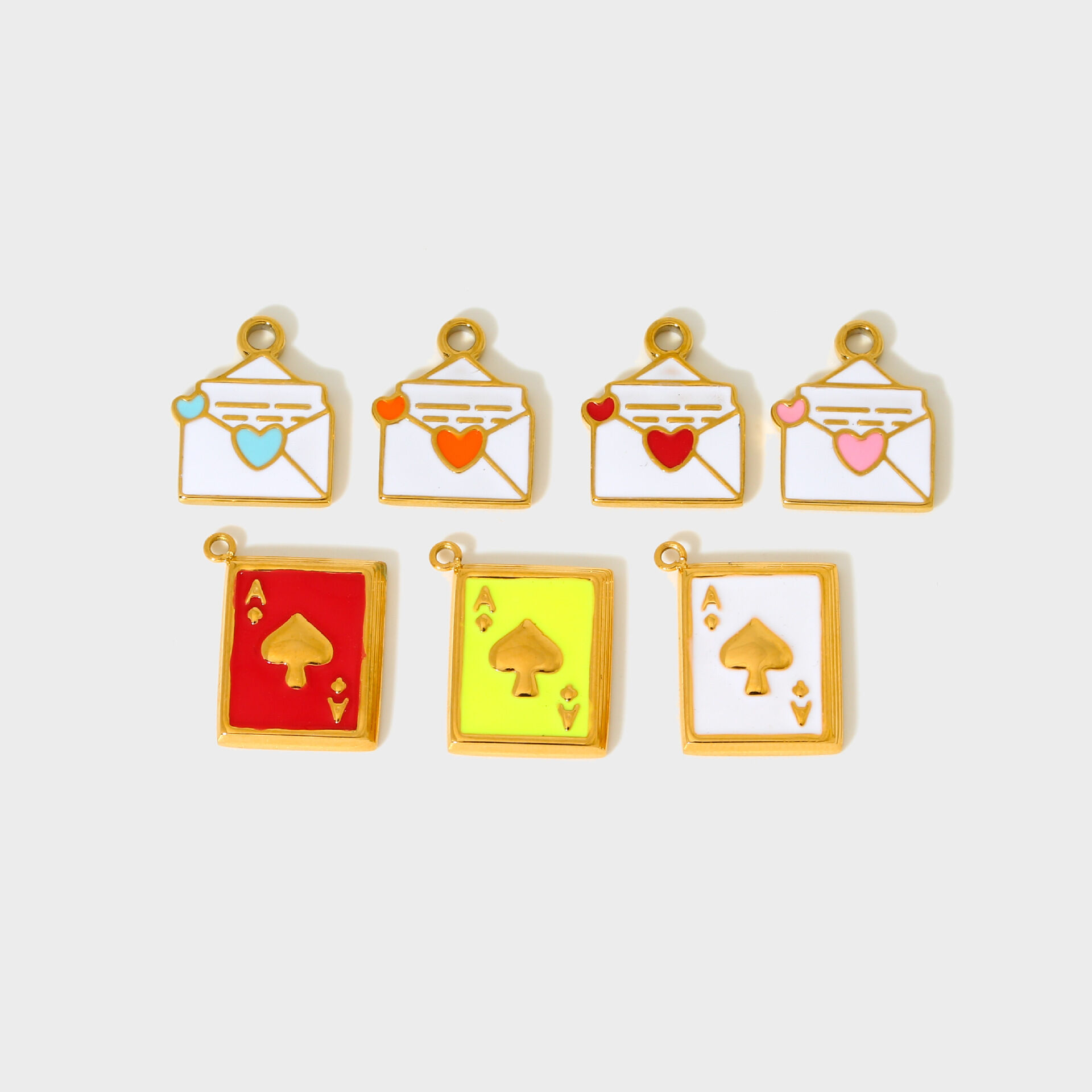 1 Pair Romantic Series Sweet Heart Stainless Steel Waterproof   Gold Color  Women's Pendants Picture4