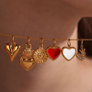 Heart Stainless Steel Waterproof Gold Color DIY Pendants h5 Picture4