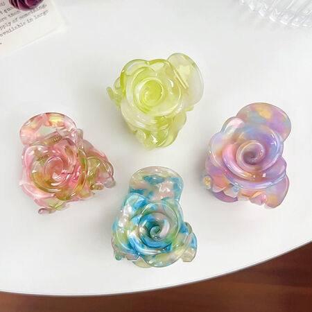 1 Piece Three-dimensional Rose Multi Color Acrylic Women‘s Hair Claw