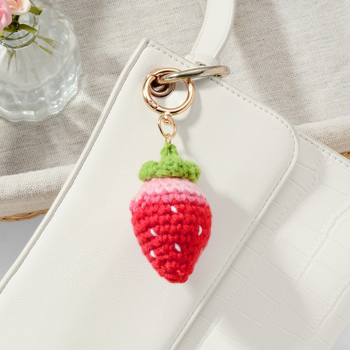 Sweet Strawberry Alloy Bag Charms 2
