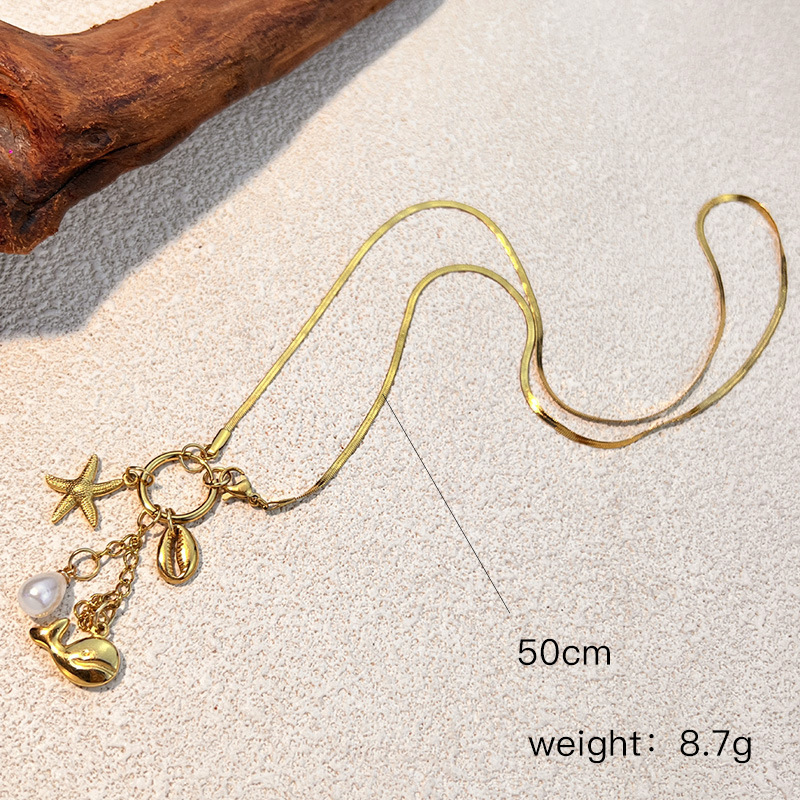 Oceanic Stainless Steel Waterproof Gold Color Pendant Necklaces Picture2