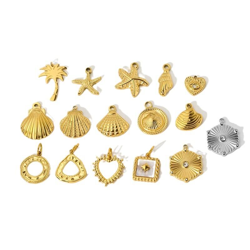 1 paio di ciondoli unisex in acciaio inossidabile impermeabile color oro a forma di tartaruga retrò della serie classica h5Immagine3