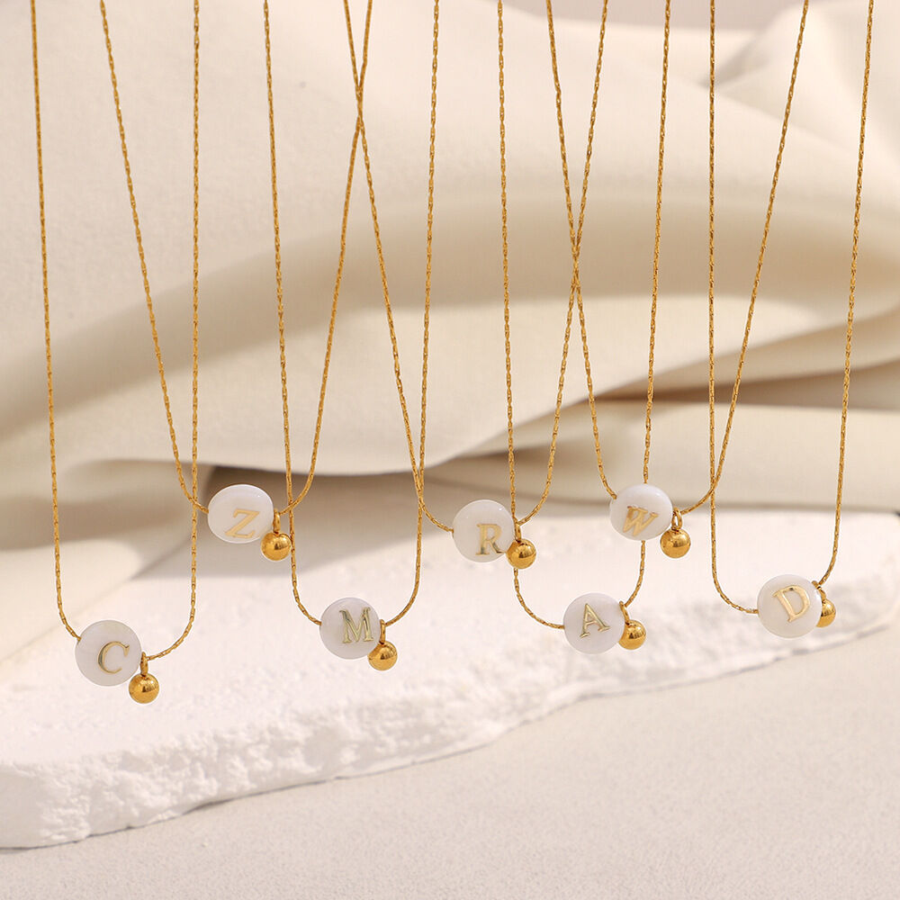 Elegant Alphabet DIY Stainless Steel Waterproof Women's Necklaces 2