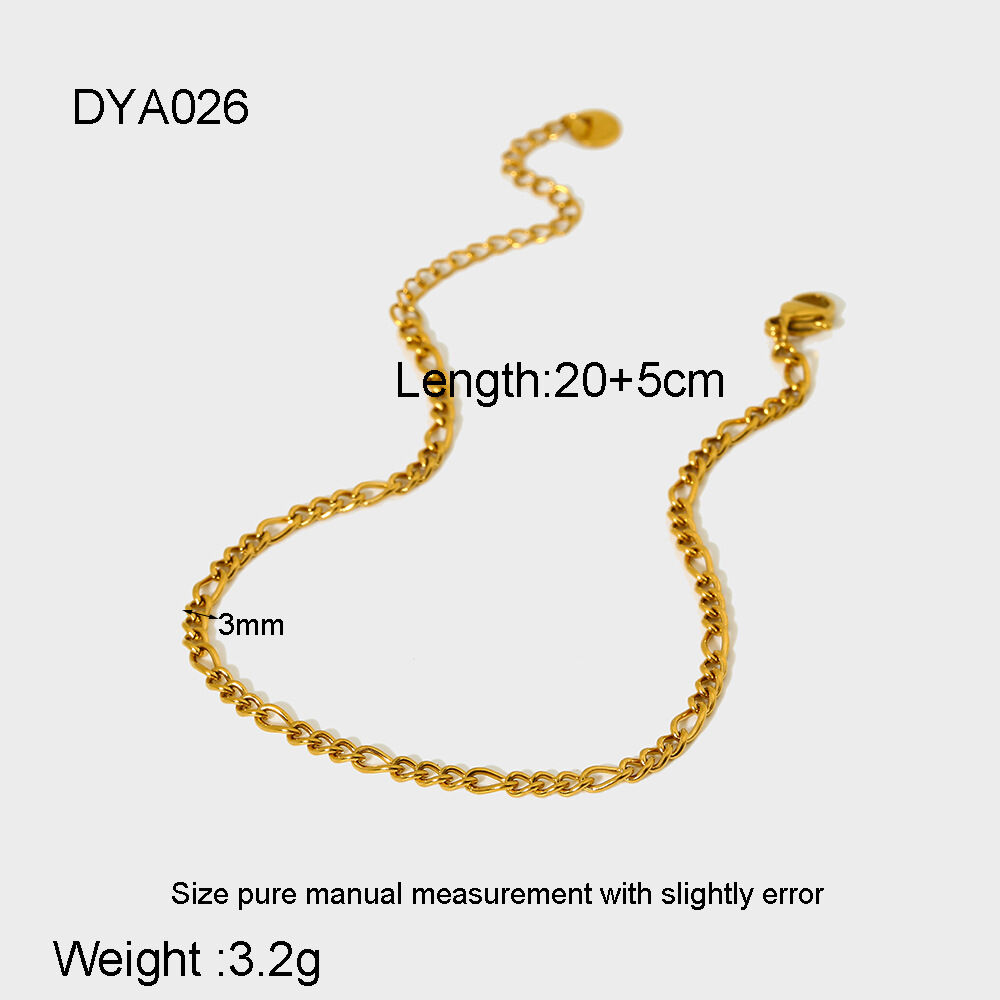 1 Pair Simple Series Daily Geometric Stainless Steel Waterproof   Gold Color  Pearl Anklets h5 