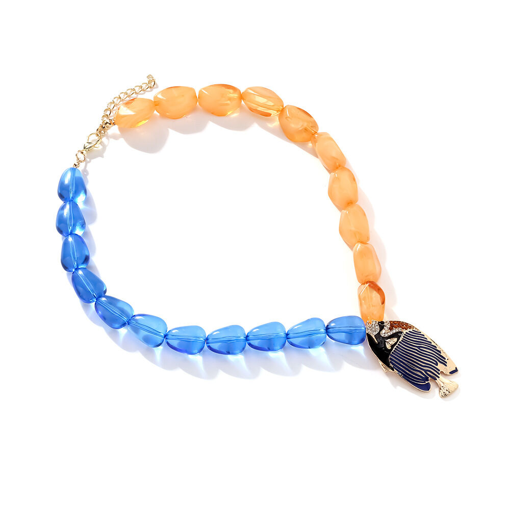 Resin Beaded Alloy Fish Necklaces Picture2