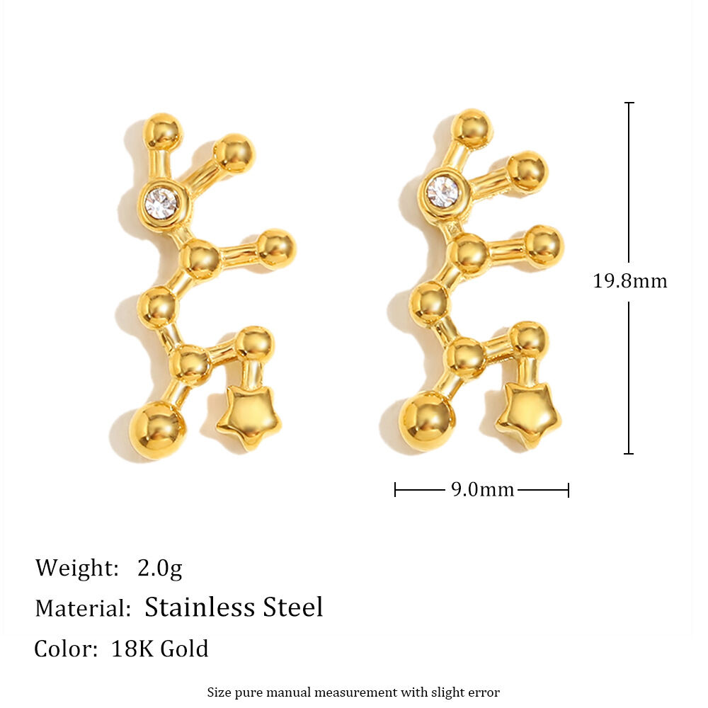 Diamond Zodiac Earrings-Sagittarius Picture11