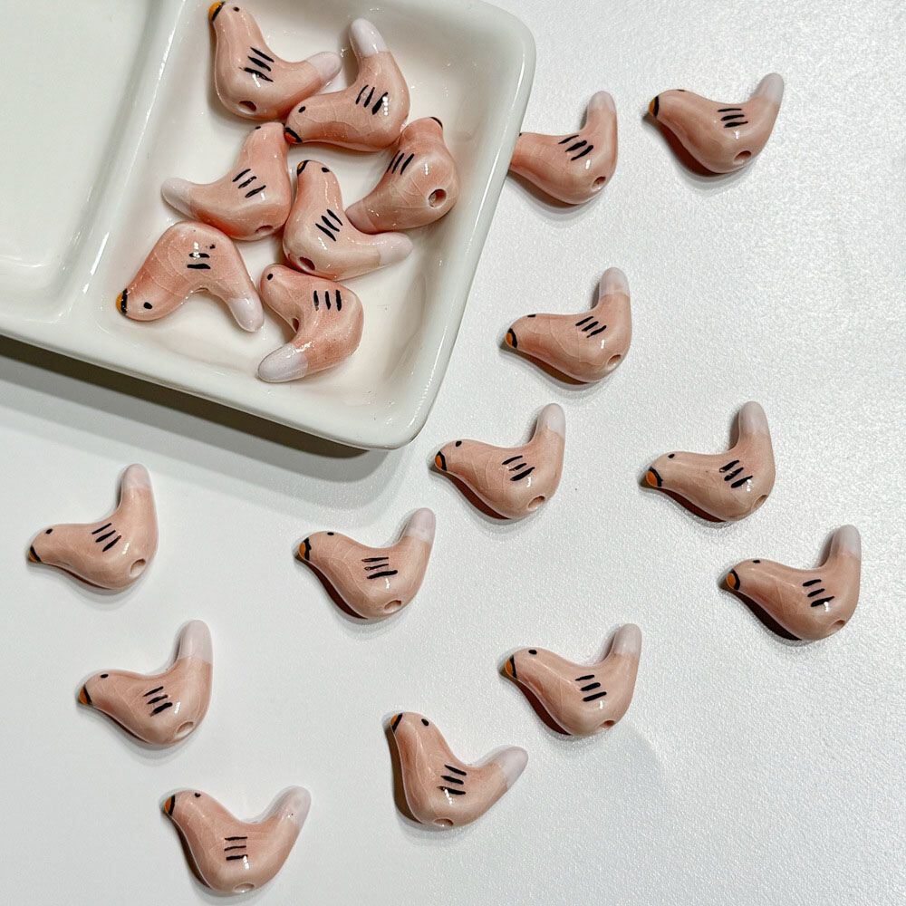 1 Piece Bird Ceramics DIY Jewelry Bead Picture2