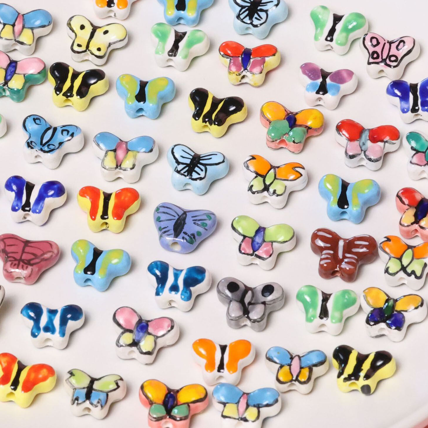 1 Piece Butterfly Ceramics DIY Jewelry Bead Picture3