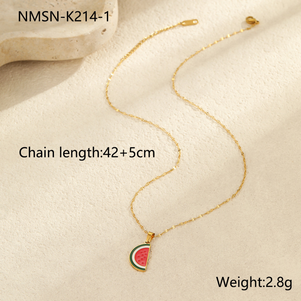 1 Pair Simple Series Daily Plant Stainless Steel Waterproof Women's Pendant Necklaces Picture2