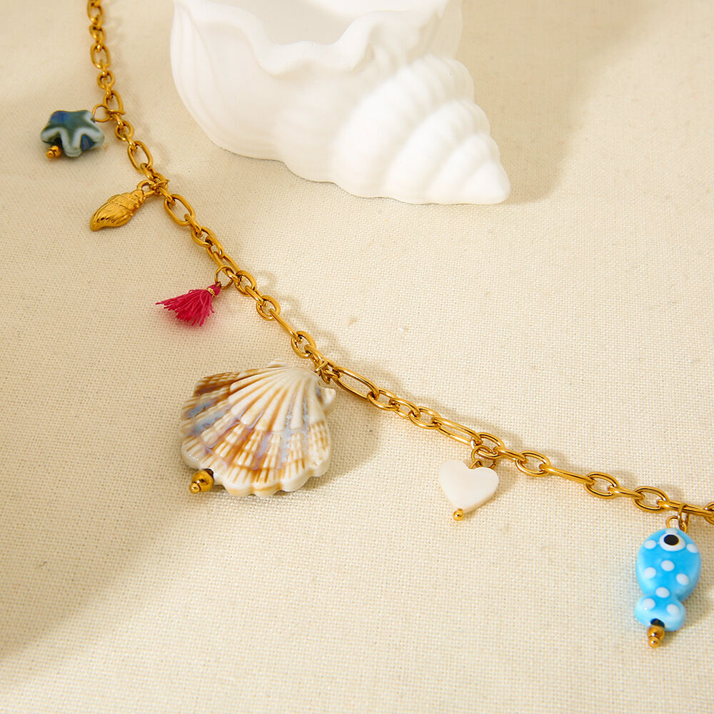 Luxe serie vakantie schildpad roestvrijstalen waterdichte gouden dameshangerketting h5 Afbeelding2