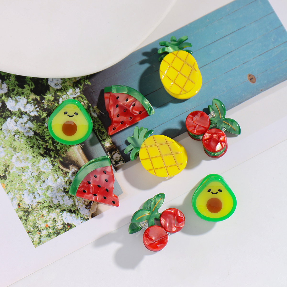 Simple Series Cute Fruit Imitation Acetate Sheet Women's Hair Claws