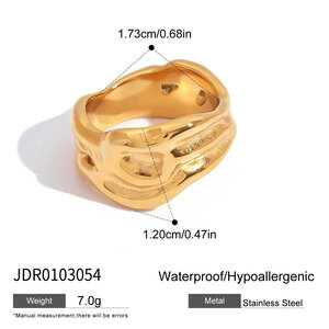 style geometric stainless steel gold color statement rings h5