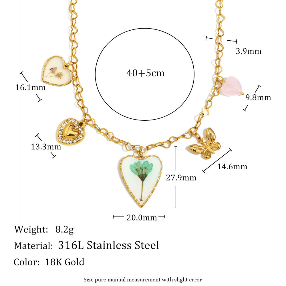 Luxury Style Romantic Heart Butterfly Pendant Women's Necklaces Picture2