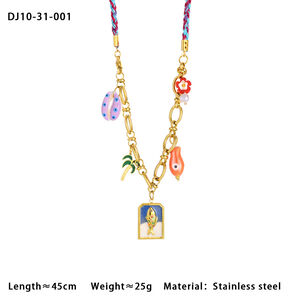 Colorful Oil- Glazing Conch Stainless Steel Waterproof Women's Pendant Necklaces h5 Picture2