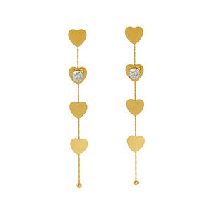 Tassel Stainless Steel Waterproof Gold Color Dangle Earrings h5