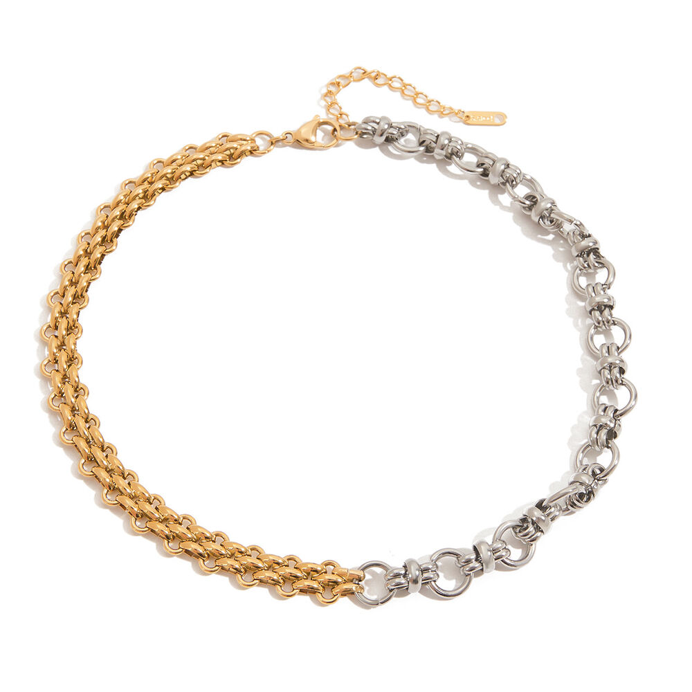 Classic Chain Stainless Steel Waterproof Mixed Color Chain Necklaces h5Picture4