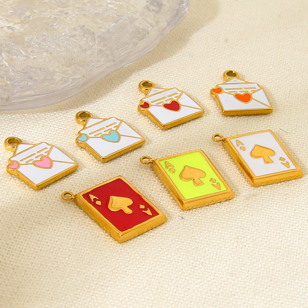 1 Pair Romantic Series Sweet Heart Stainless Steel Waterproof   Gold Color  Women's Pendants Picture2