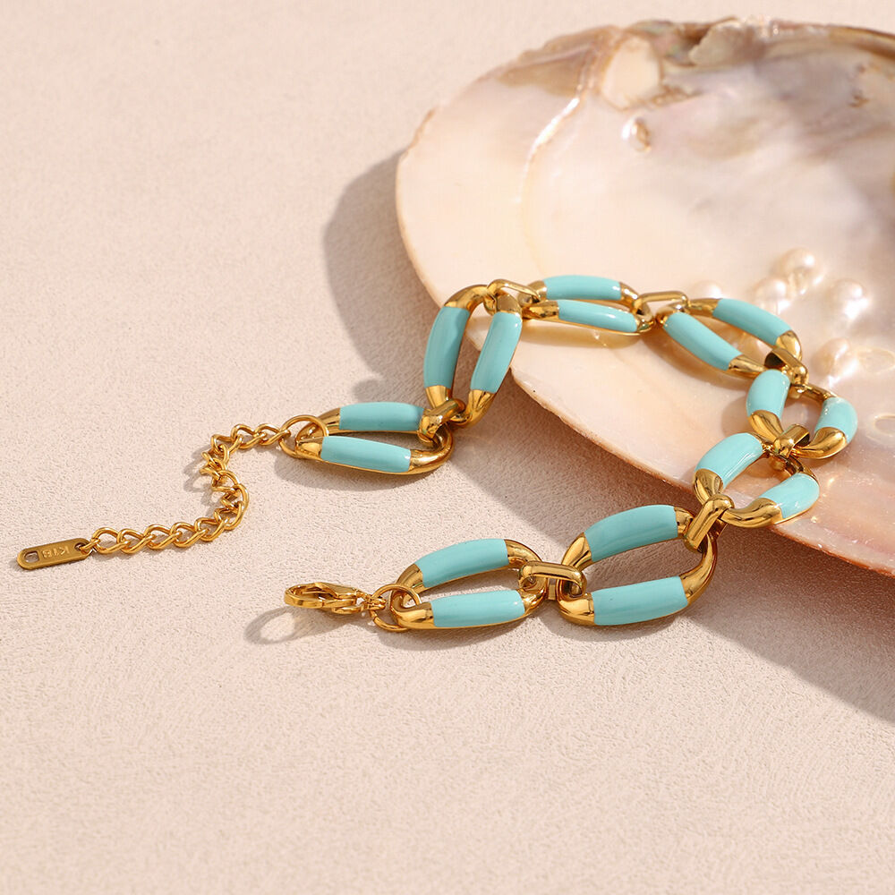 Simple Series Sweet Solid Color Stainless Steel Waterproof Women's Chain Necklaces h5 Picture3