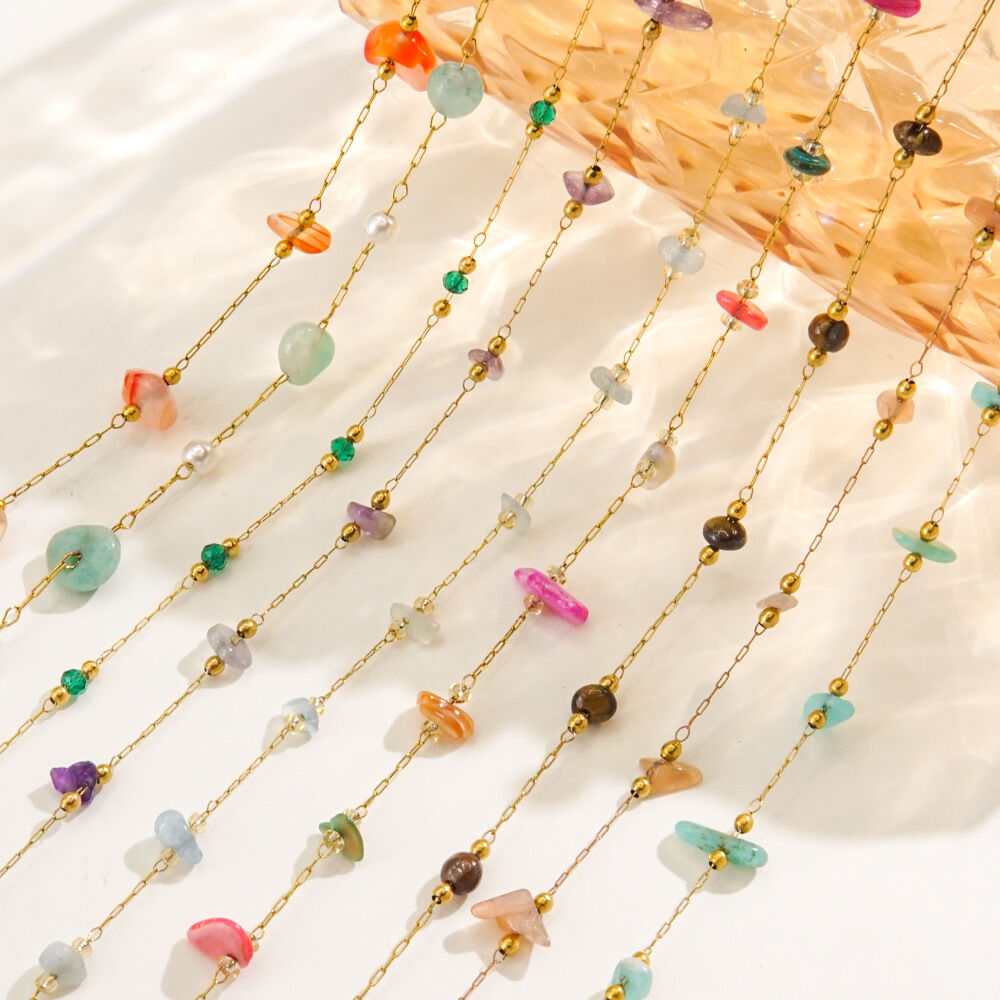Multi Colored Natural Stone Bead Handmade Women's Necklaces