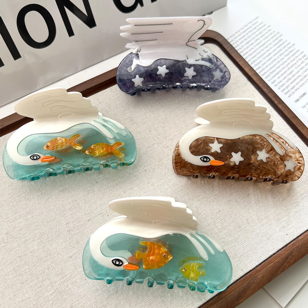 1 Pair Simple Series Casual Sun/Moon Acetate Women's Hair Claws 2