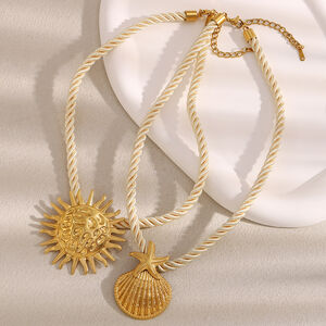 Vacation Sun Stainless Steel Waterproof Women's Pendant Necklaces h5 Picture3