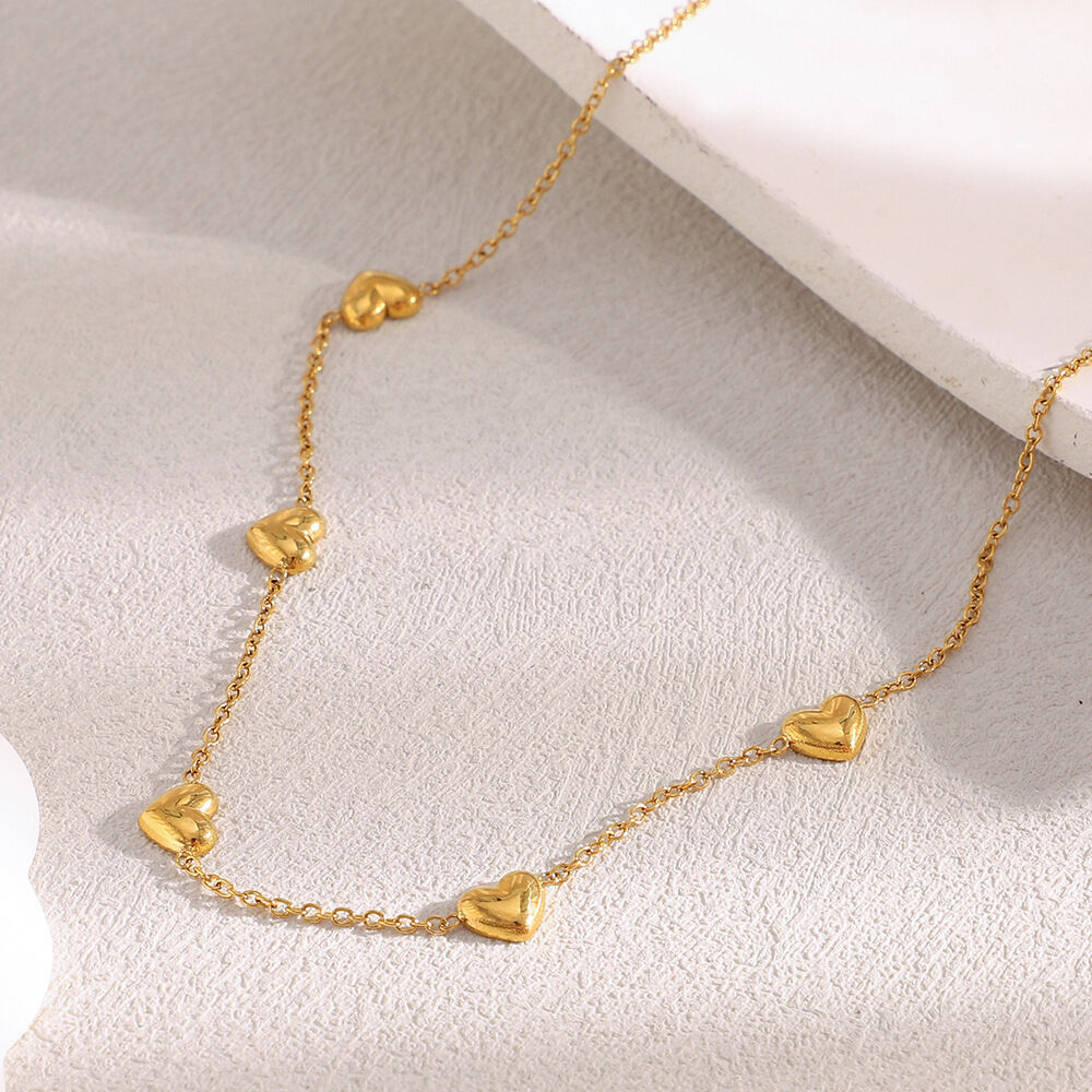 Simple Series Daily Solid Color Stainless Steel Waterproof Women's Chain Necklaces