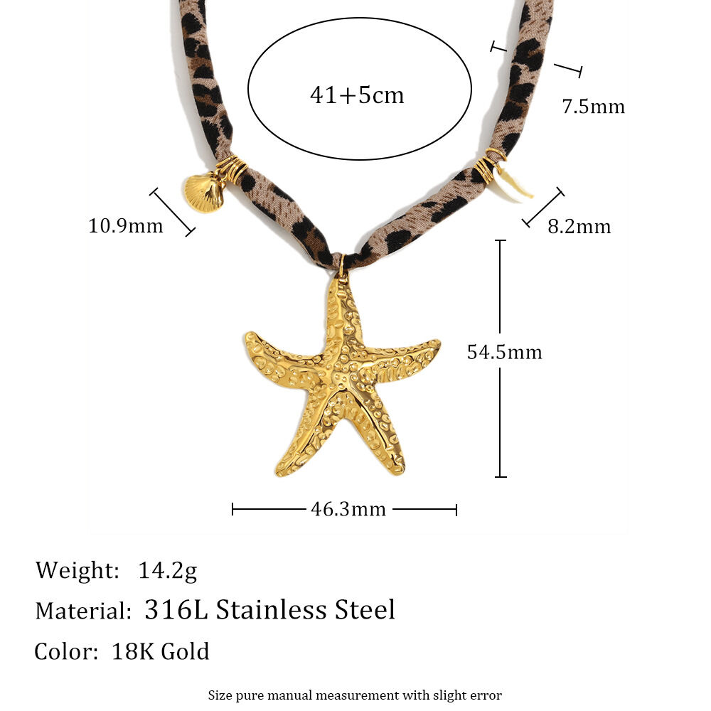 Handgefertigte, einzigartige fünfzackige Stern-Halskette aus goldfarbenem, wasserdichtem Edelstahl für Damen h5 Bild2
