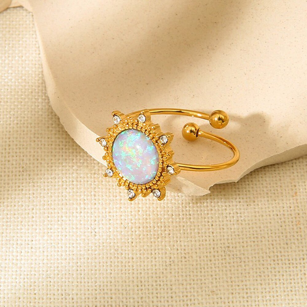 1 Pair Luxurious Series Elegant Geometric Stainless Steel Waterproof   Gold Color  Statement Rings