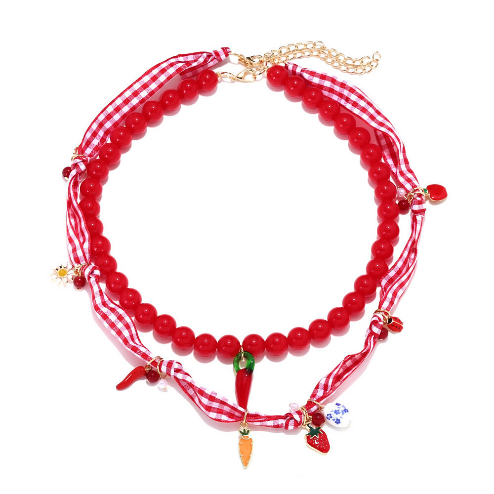 Cute Fruit Resin Layered Necklaces