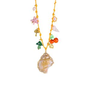 Vacation Nature Conch Stainless Steel Gold Color Women's Waist Cha h5