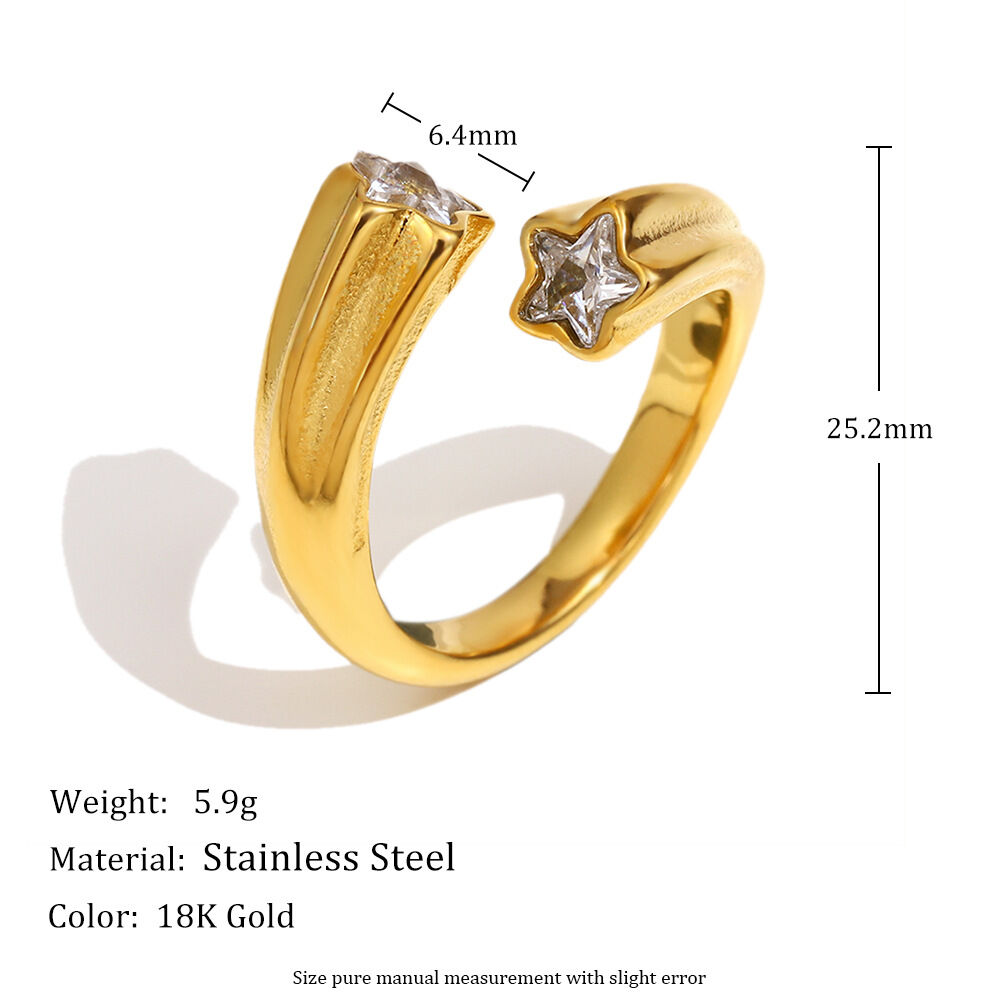1 Piece Simple Series Daily Stainless Steel Waterproof Women's Gemstone Rings Picture2